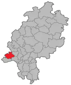 Lage des Amtsgerichtsbezirks Bad Schwalbach in Hessen