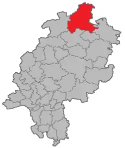 Lage des Amtsgerichtsbezirkes Kassel in Hessen