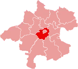 Lage des Bezirkes Wels-Land in Oberösterreich