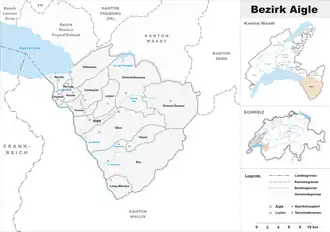Karte von Bezirk Aigle (2008)