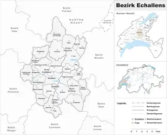Karte von Bezirk Echallens