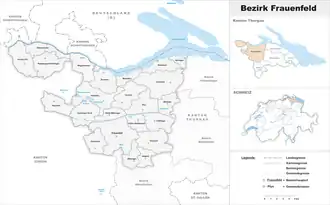 Karte von Bezirk Frauenfeld