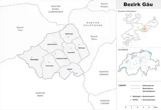 Karte von Bezirk Gäu