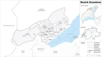 Karte von Bezirk Grandson