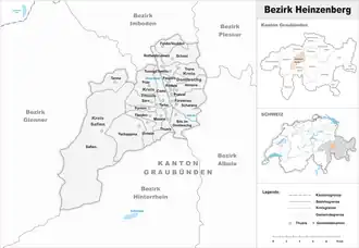 Karte von Bezirk Heinzenberg