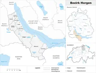 Karte von Bezirk Horgen