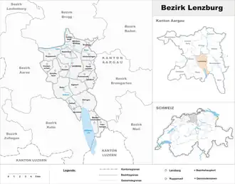 Karte von Bezirk Lenzburg