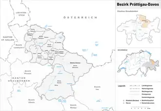 Karte von Bezirk Prättigau-Davos
