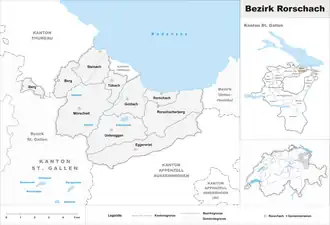 Karte von Bezirk Rorschach
