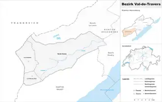 Karte von District du Val-de-Travers