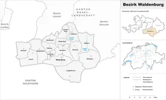 Karte von Bezirk Waldenburg