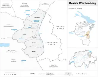 Karte von Bezirk Werdenberg