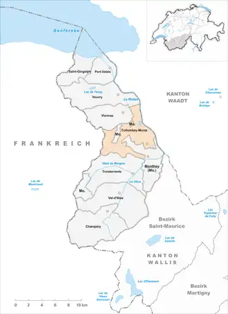 Karte von Collombey-Muraz