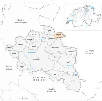 Karte von Ellikon an der Thur