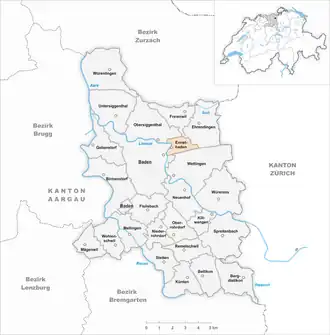 Karte von Ennetbaden