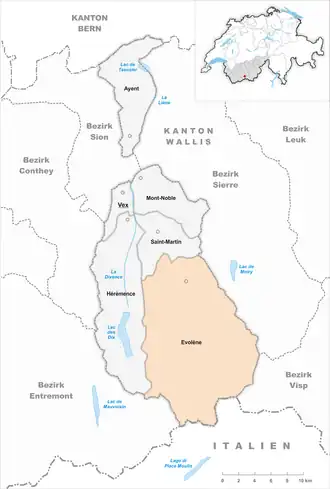 Karte von Evolène
