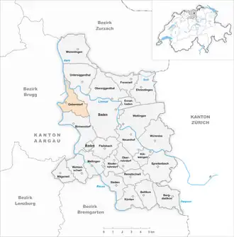 Karte von Gebenstorf