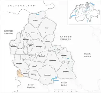 Karte von Hüttikon