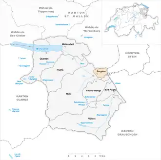 Karte von Sargans