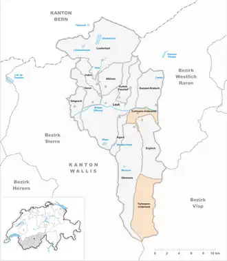 Karte von Turtmann-Unterems