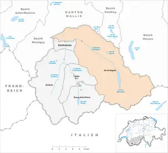 Karte von Val de Bagnes