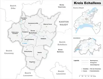 Karte von Kreis Echallens