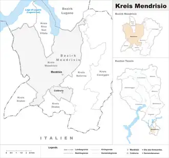 Karte von Kreis Mendrisio