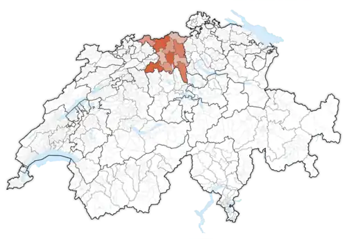 Lage des Kantons in der Schweiz
