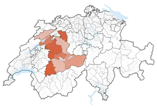 Lage des Kantons in der Schweiz