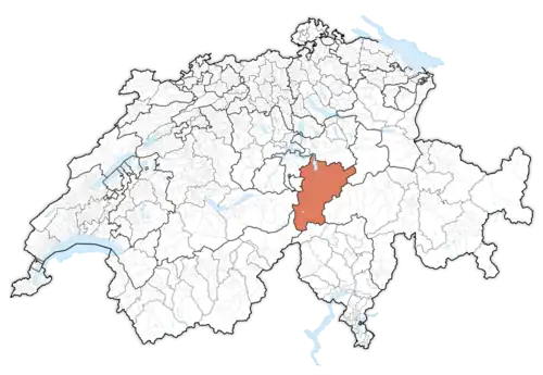 Lage des Kantons in der Schweiz