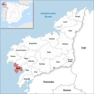 Die Lage der Comarca Muros in der Provinz A Coruña