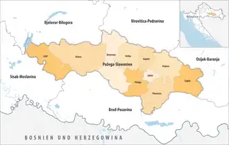 Gemeinden der Gespanschaft Gespanschaft Požega-Slawonien