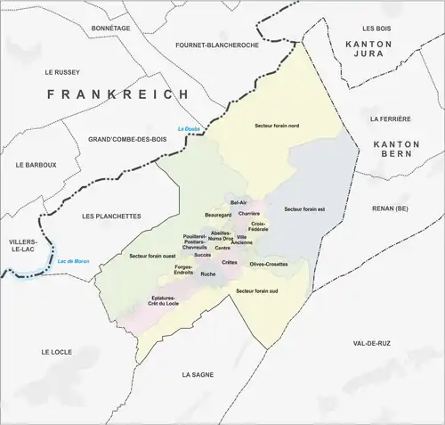 Quartiere von La Chaux-de-Fonds