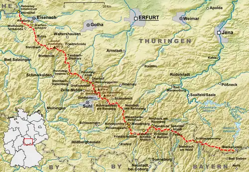 Karte des Wanderweges