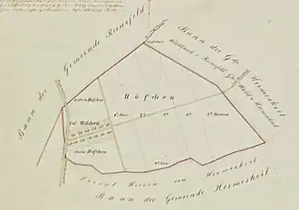 Karte der Kolonie Höfchen, 19. Jahrhundert