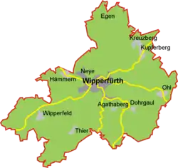 Übersichtskarte von Wipperfürth