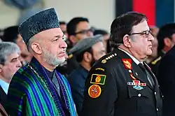 Präsident Hamid Karzai und Verteidigungsminister Abdul Rahim Wardak, 2011