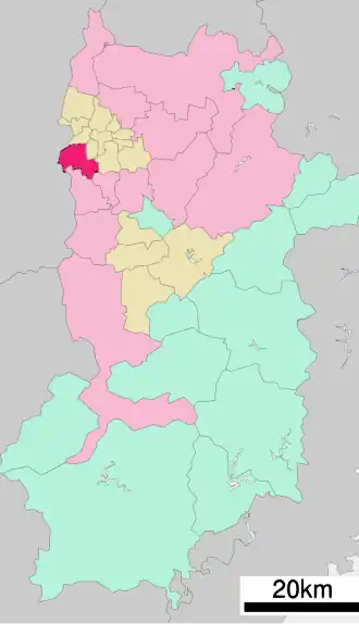Lage Kashibas in der Präfektur
