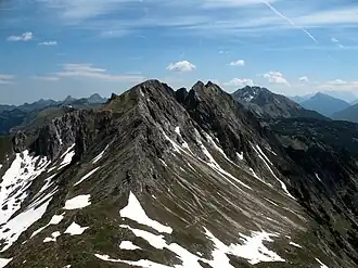 Westlicher Kastenkopf und Kälbelesspitze vom Lahnerkopf