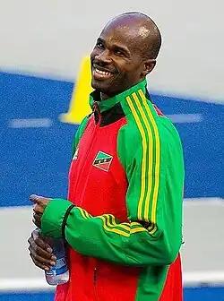 Kim Collins war einer von zwei gleichplatzierten Bronzemedaillengewinnern – 2003 wurde er 100-Meter-Weltmeister