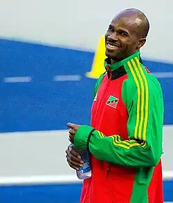 Kim Collins – sechs Tage zuvor Bronze über 100 Meter – Rang vier in 20,64 s