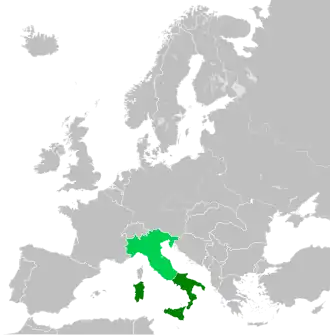 1943–1945 (hellgrün Italienische Sozialrepublik)