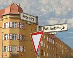 Straßenschild der Kinzerallee in Berlin-Köpenick
