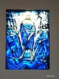 Glasfenster (Jesus der Auferstandene mit Siegesfahne)