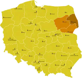 Karte der Kirchenprovinz Białystok