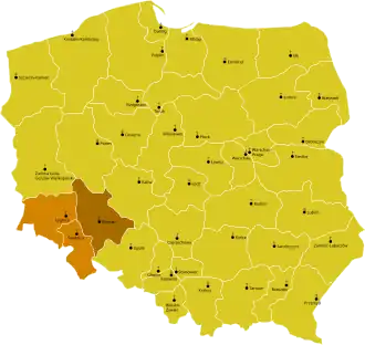 Karte der Kirchenprovinz Breslau