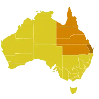 Karte der Kirchenprovinz Brisbane