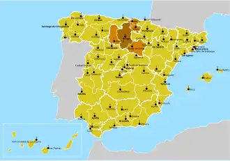 Karte der Kirchenprovinz Burgos