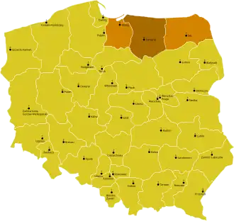 Karte der Kirchenprovinz Ermland