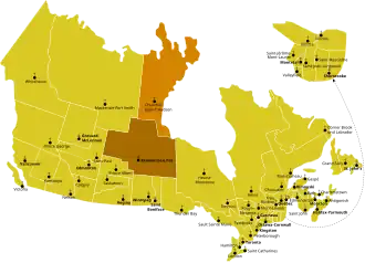 Karte der Kirchenprovinz Keewatin-Le Pas